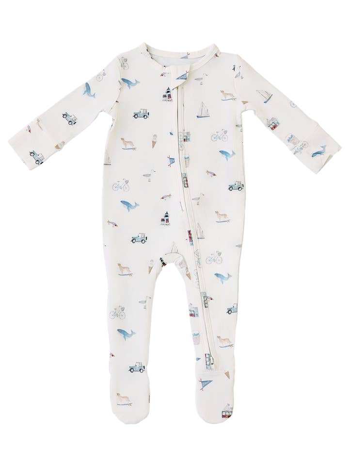 Tiny Tuckets - Wholesale Sleepsuit - Baby - Zip Footie in Nantucket Summer1