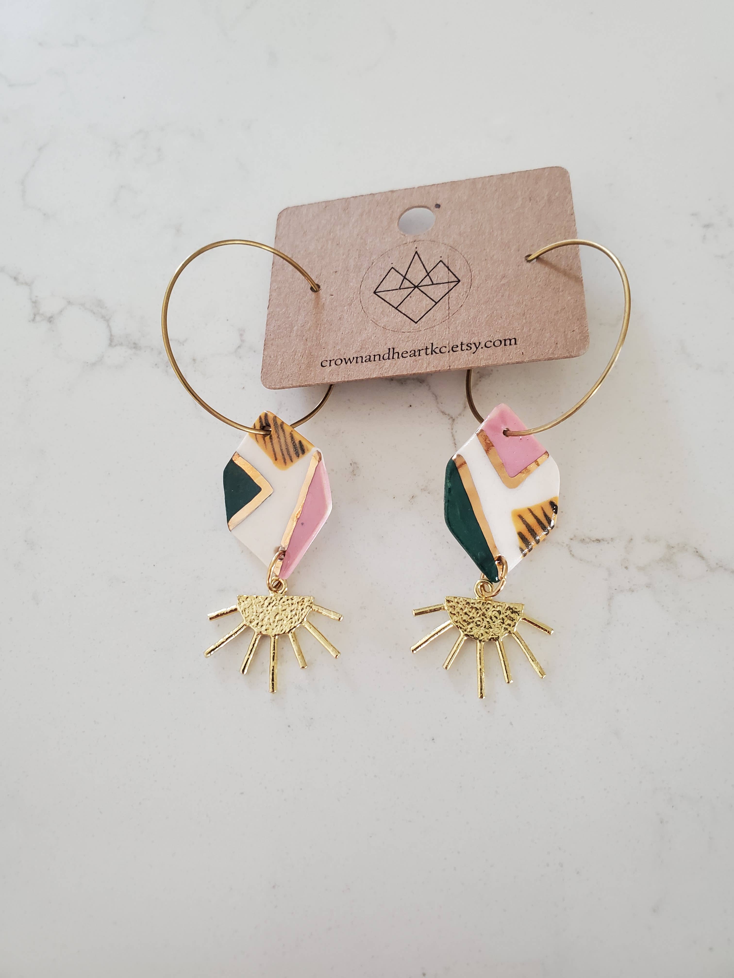 Crown & Heart - Vendita all'ingrosso Orecchini pendenti - Orecchini a Cerchio Sunburst9