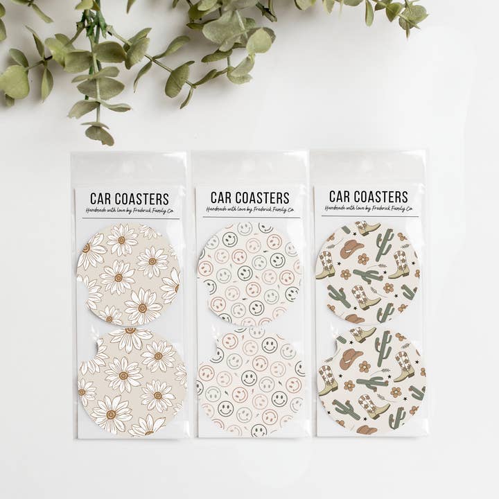 Frederick Family Co. - Wholesale Car Coaster - Women's - Car Coasters, Set of 2 Car Coasters - new