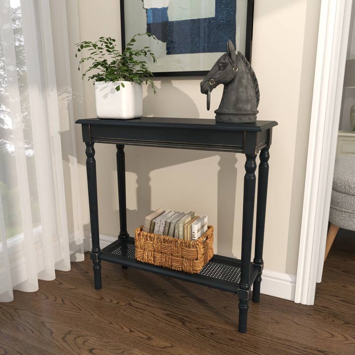 Deco Marché - Wholesale Console Table - Traditional Black Wooden Console Table3