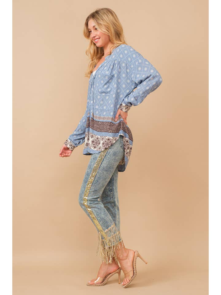 Blue B - Wholesale Jeans - Women's - 80058P - Garment Washed Side Sequin Tape Fringe Denim Jeans14