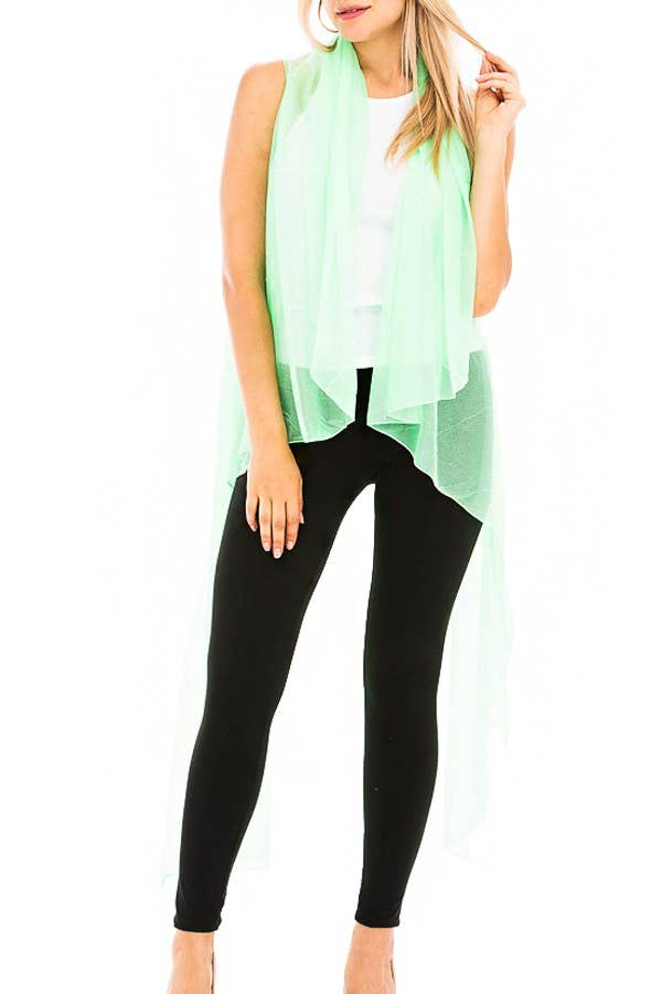 Cap Zone - Vendita all'ingrosso Copricostume - Donna - Copricostume senza maniche in tinta unita trasparente e versatile6