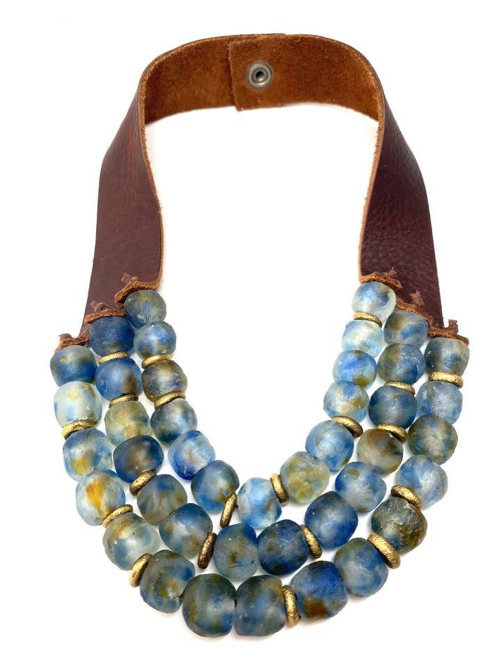 Krobo 3 Strand • Water for wholesale by Stephanie Leigh Jewelry