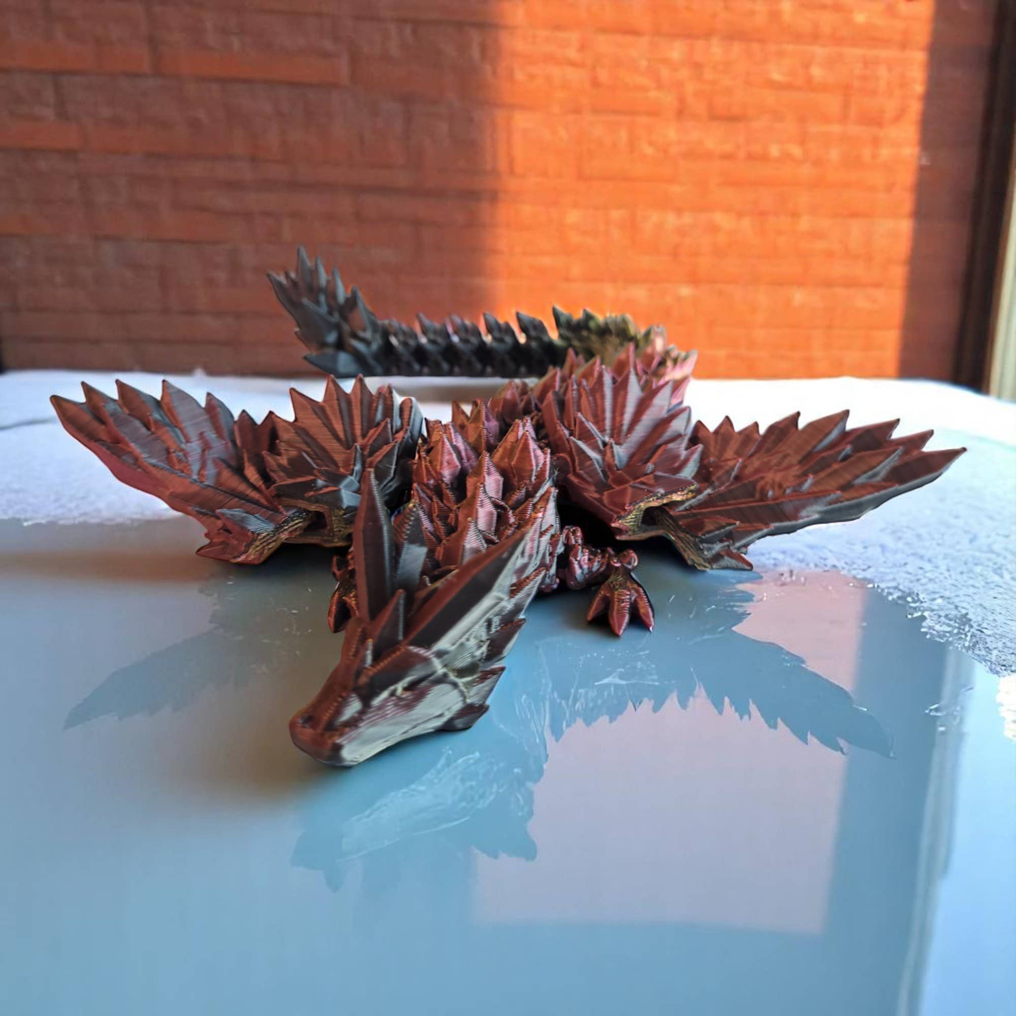 PowerTRC 3D Print - Wholesale Party Favor - 3D Printed Articulated Crystal Dragon with Wings (Large)5