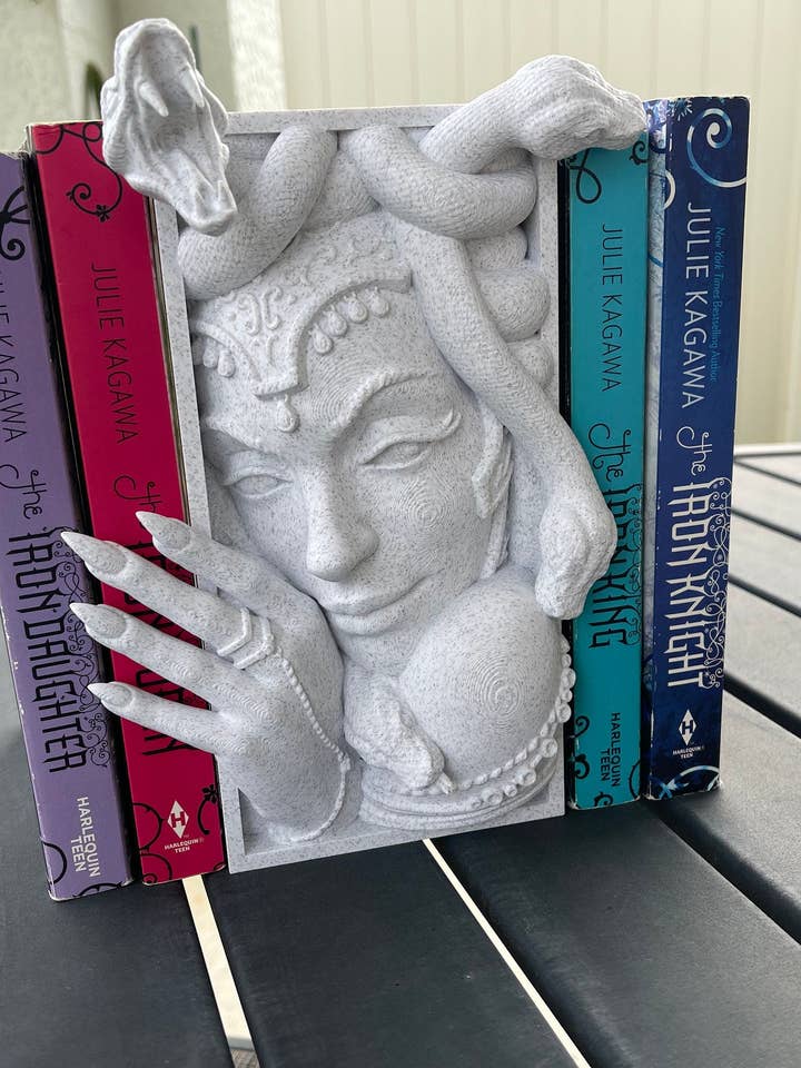 Medusa Book Nook 3D Printed Choose Color Fantasy Book Shelf Decor Book End 4x8 Horror Gorgo Gorgons for wholesale by Create Fantasy Crafts
