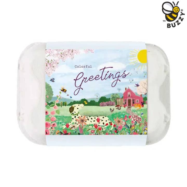 Boîte à œufs de fleurs sauvages Pink House | Coffret cadeau de bombes à graines de printemps pour la vente par Buzzy Seeds Grow Gifts