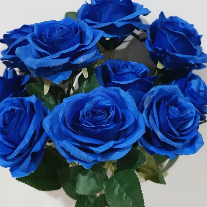 Sweet Home Deco - Wholesale Artificial Flowers - Princess Diana Rose Silk Artificial Flower Bunch, 10 Heads