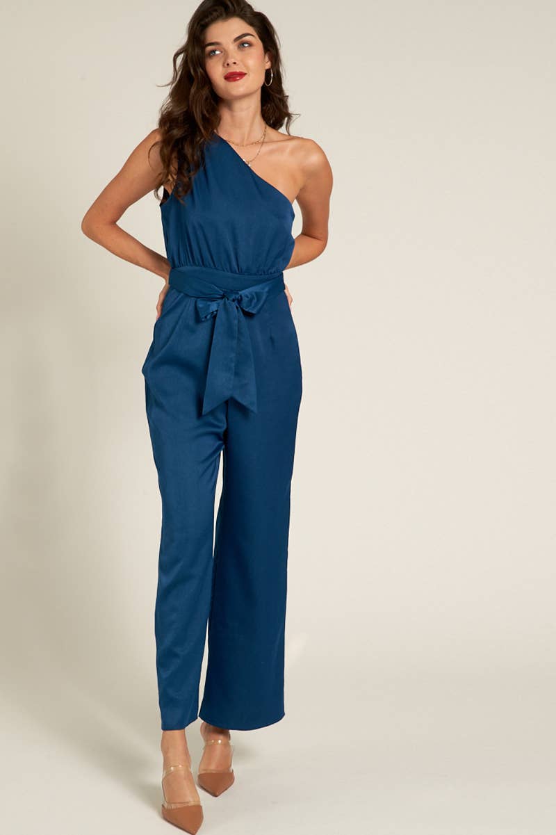 En Crème - Wholesale Jumpsuit - Women's - One Shoulder Jumpsuit with Back Tie8