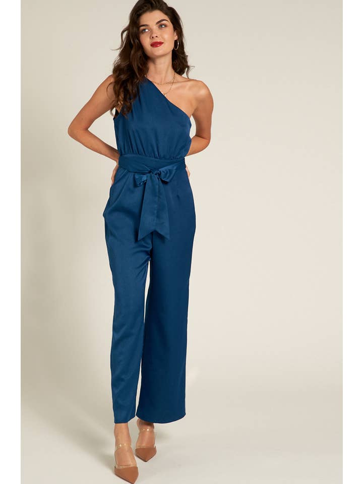 En Crème - Wholesale Jumpsuit - Women's - One Shoulder Jumpsuit with Back Tie8