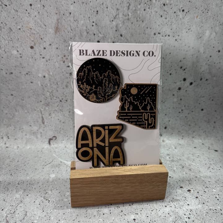 Blaze Design Co. - Wholesale Magnet - Arizona Wood Magnet Set