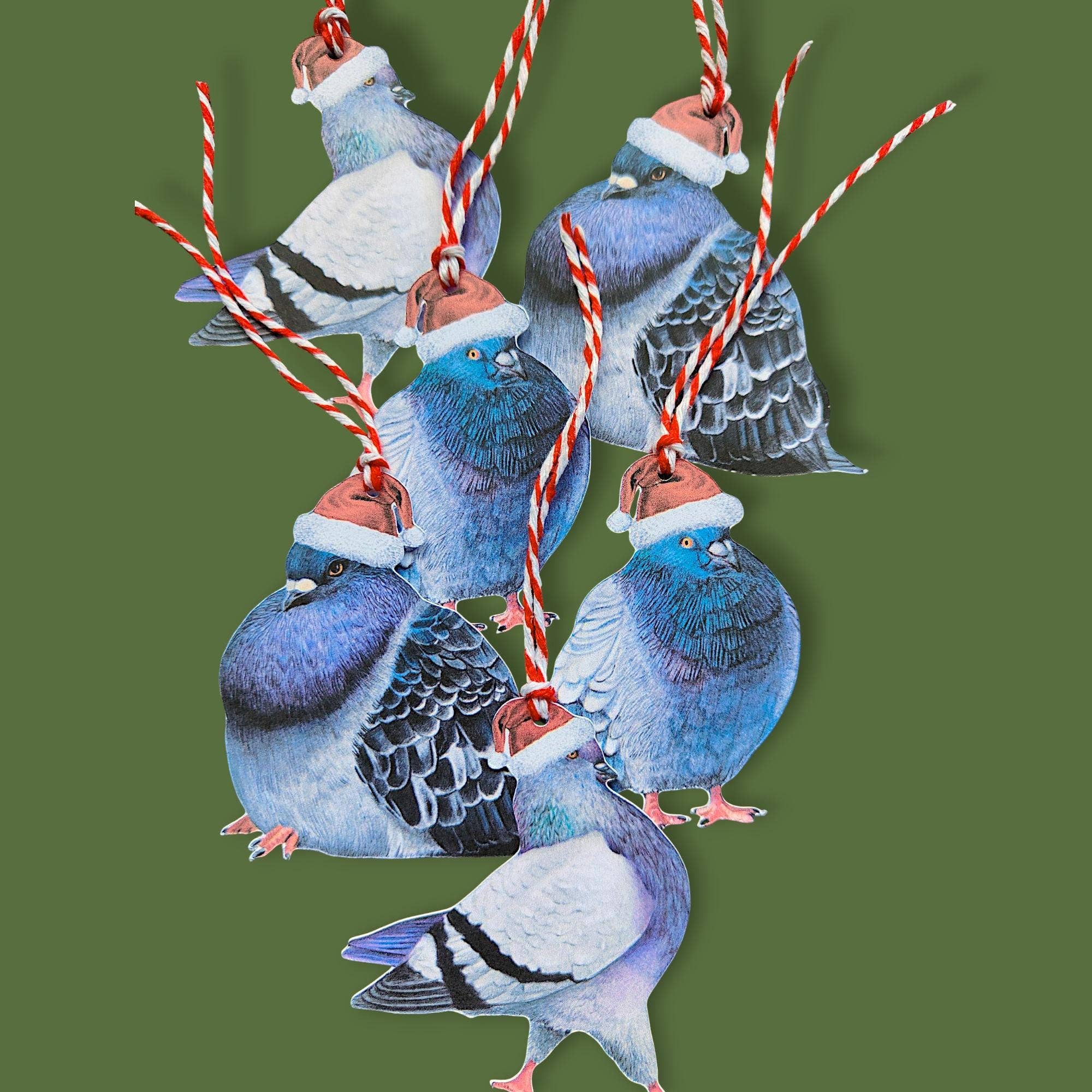 Beth Goodwin Designs - Wholesale Gift Tag - Pigeon Christmas Gift Tags - Set of 6 Card Tags1