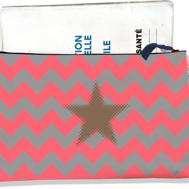 Portada de libro de salud con cremallera en forma de estrella en V rosa y gris para venta al por mayor de BISTRAKOO