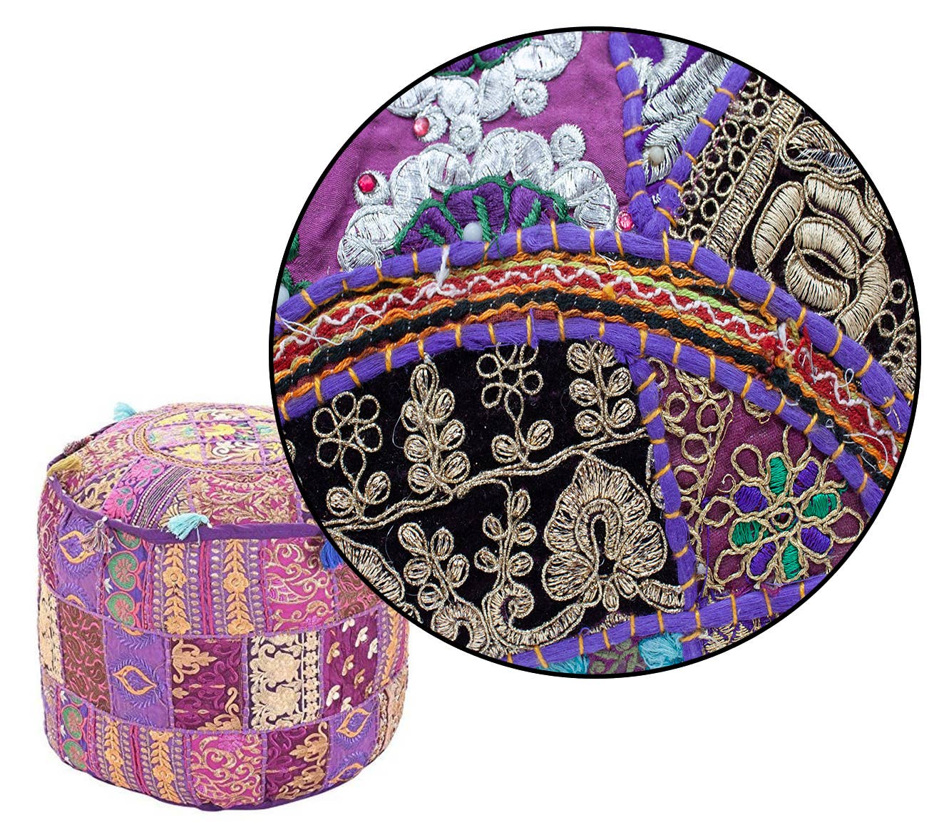 Aakriti Inc. - Wholesale Pouf - Aakriti Gallery Indian Pouf Footstool Ethnic Pouf Cover37