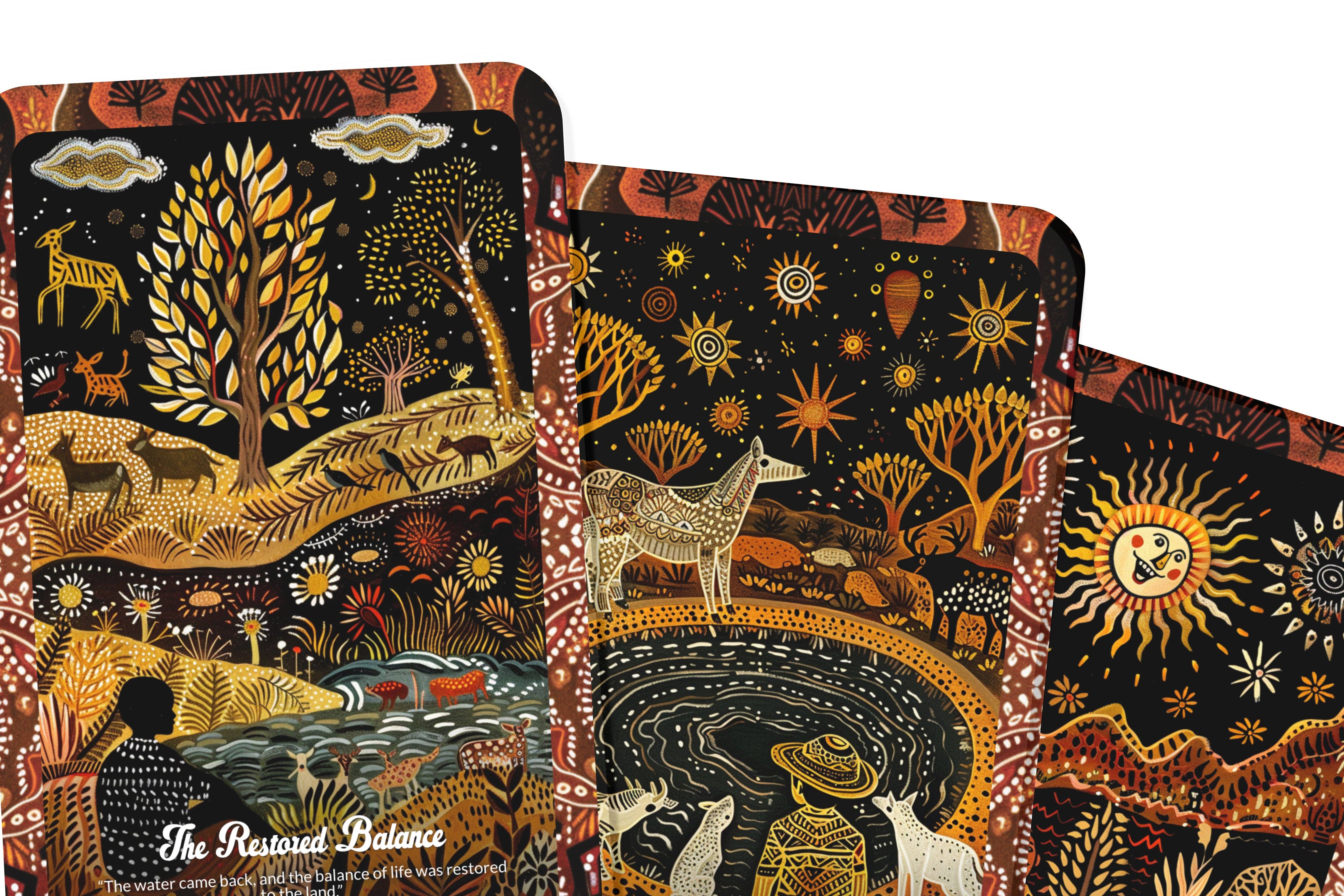 Ibiza Tarot USA - Wholesale Tarot Cards - The Tale of Tiddalik the Frog - 22 Oracle Cards - Restore Balance Through Generosity and Harmony7