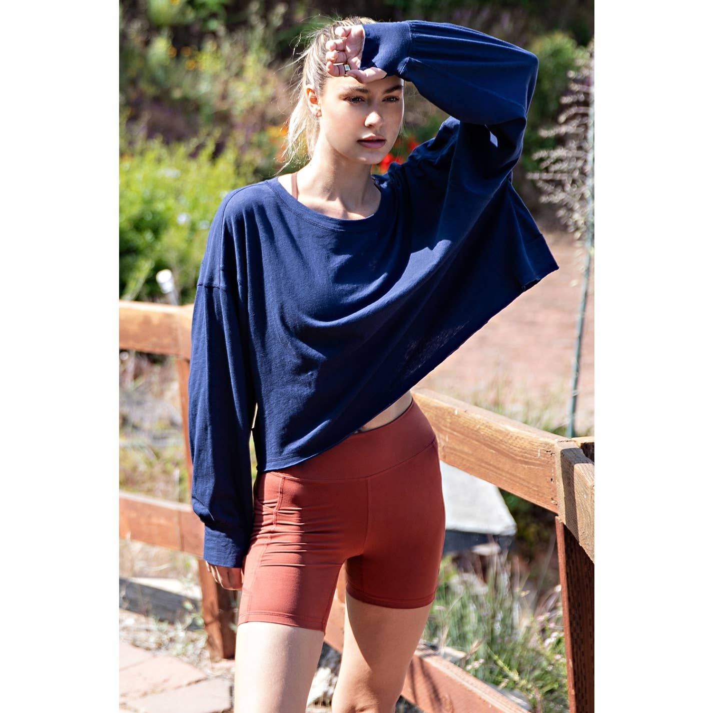 Rae Mode - Wholesale Lounge Top - Women's - COTTON SLUB OPEN BACK LONG SLEEVE TOP25