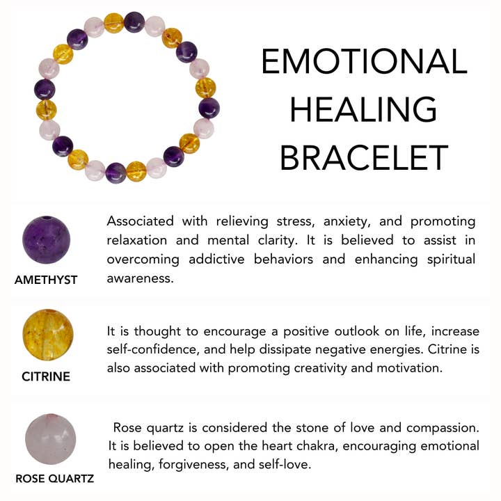 AK Healing Crystals – wholesale Pärlarmband – EMOTIONELL HEALING Crystal Armband, Helande ädelsten