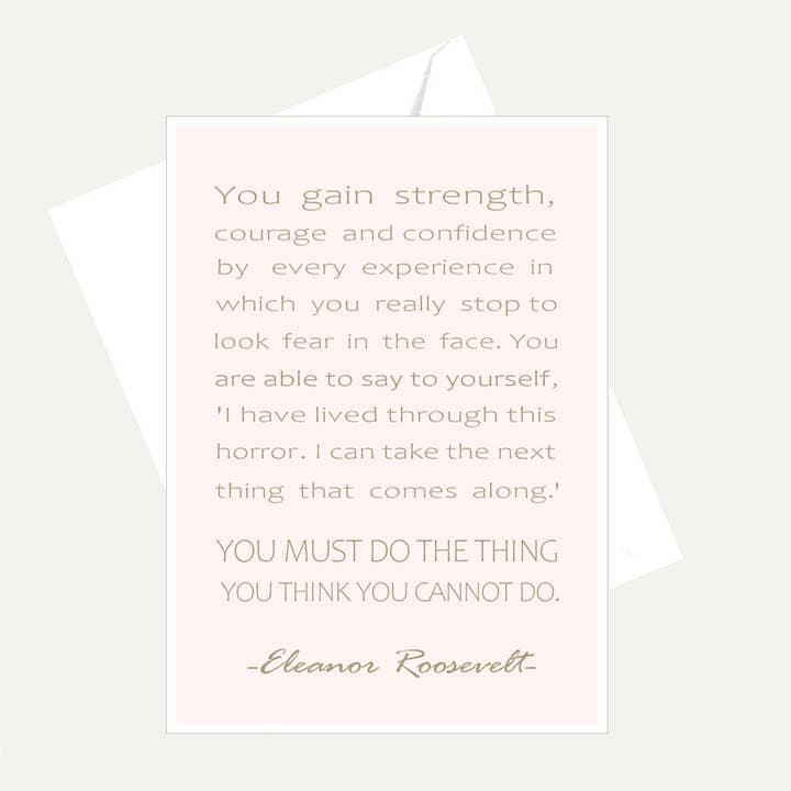 Bellflower Girl - Wholesale Encouragement Card - Eleanor Roosevelt - Strength & Courage Friendship Card0