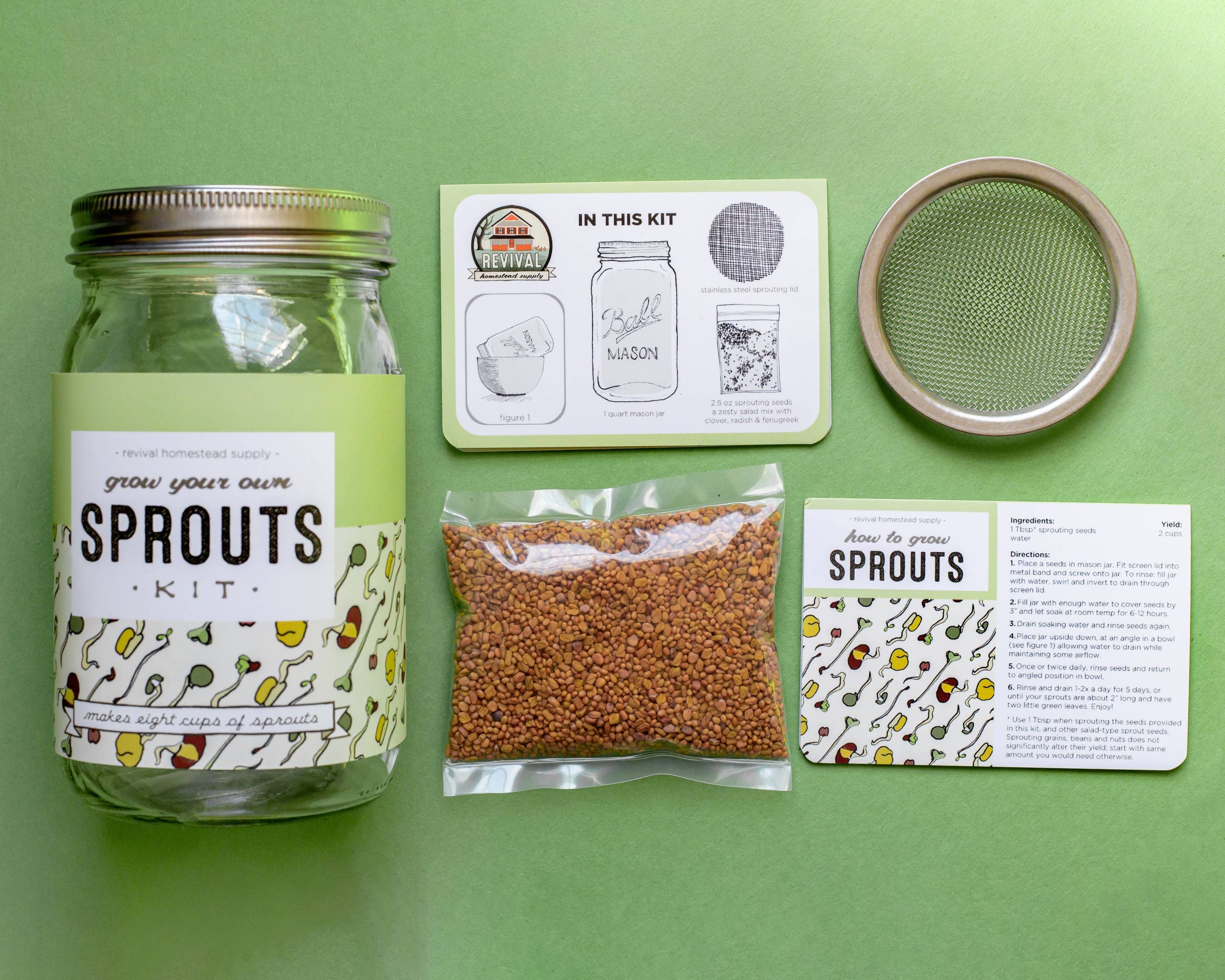 Revival Homestead Supply - Wholesale DIY Food Kit - Sprout Kit, Grow Your Own, DIY1