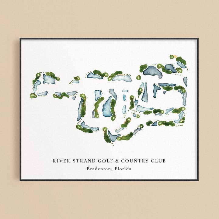 River Strand Golf Club Print for wholesale by ally aiken design