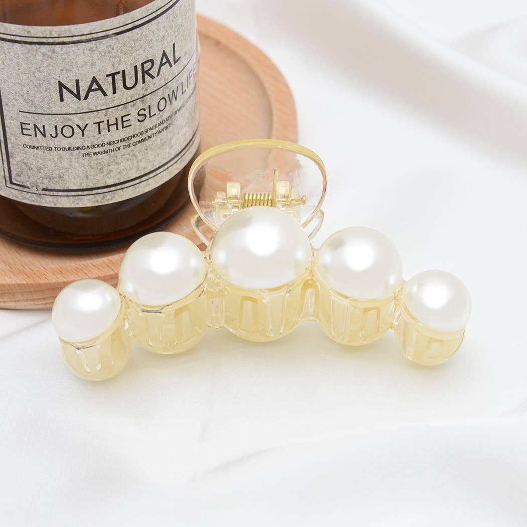 TheDivaSoap – wholesale Hair clip – Women’s – Elegant Pearl Acrylic Hair Claw Clip3