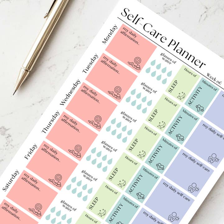 Eleventh and Taylor - Wholesale Notepad - Weekly Self-Care Planner: 50 Page Tear-Off Notepad6