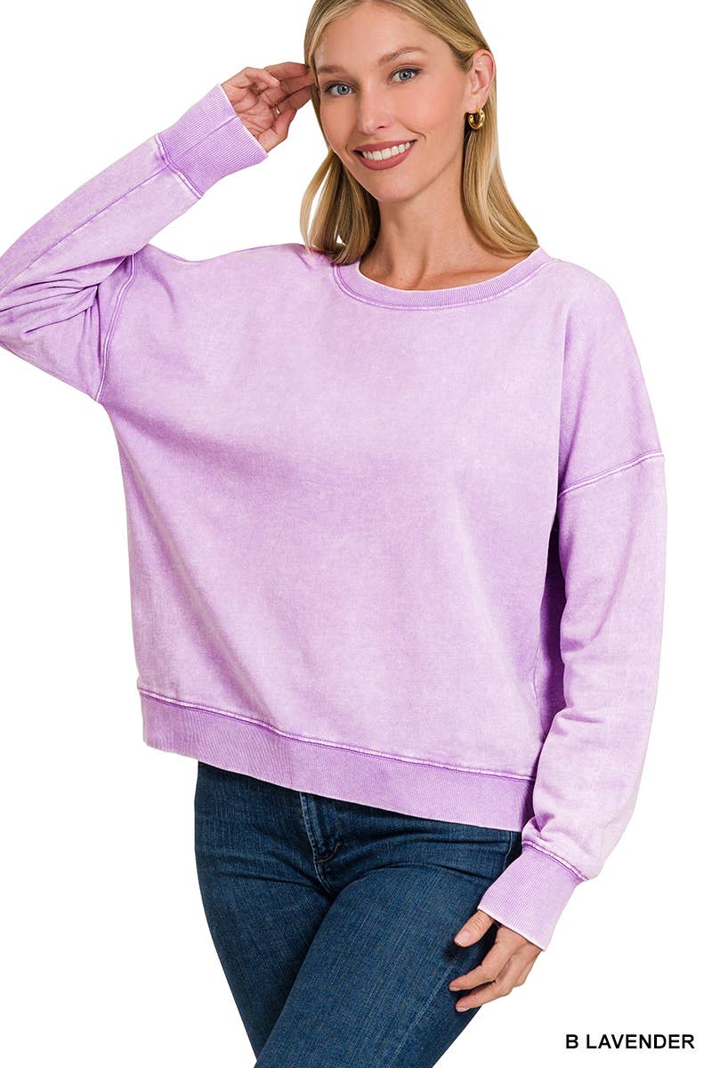 42POPS – Großhandel Sweatshirt – Damen – , French Terry Gewaschene Crop Pullover Kollektion11