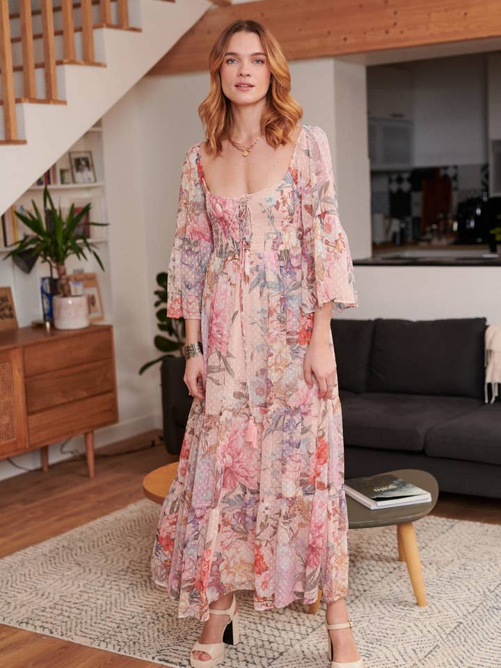 CHAMPAGNE dotted long dress for wholesale by DERHY