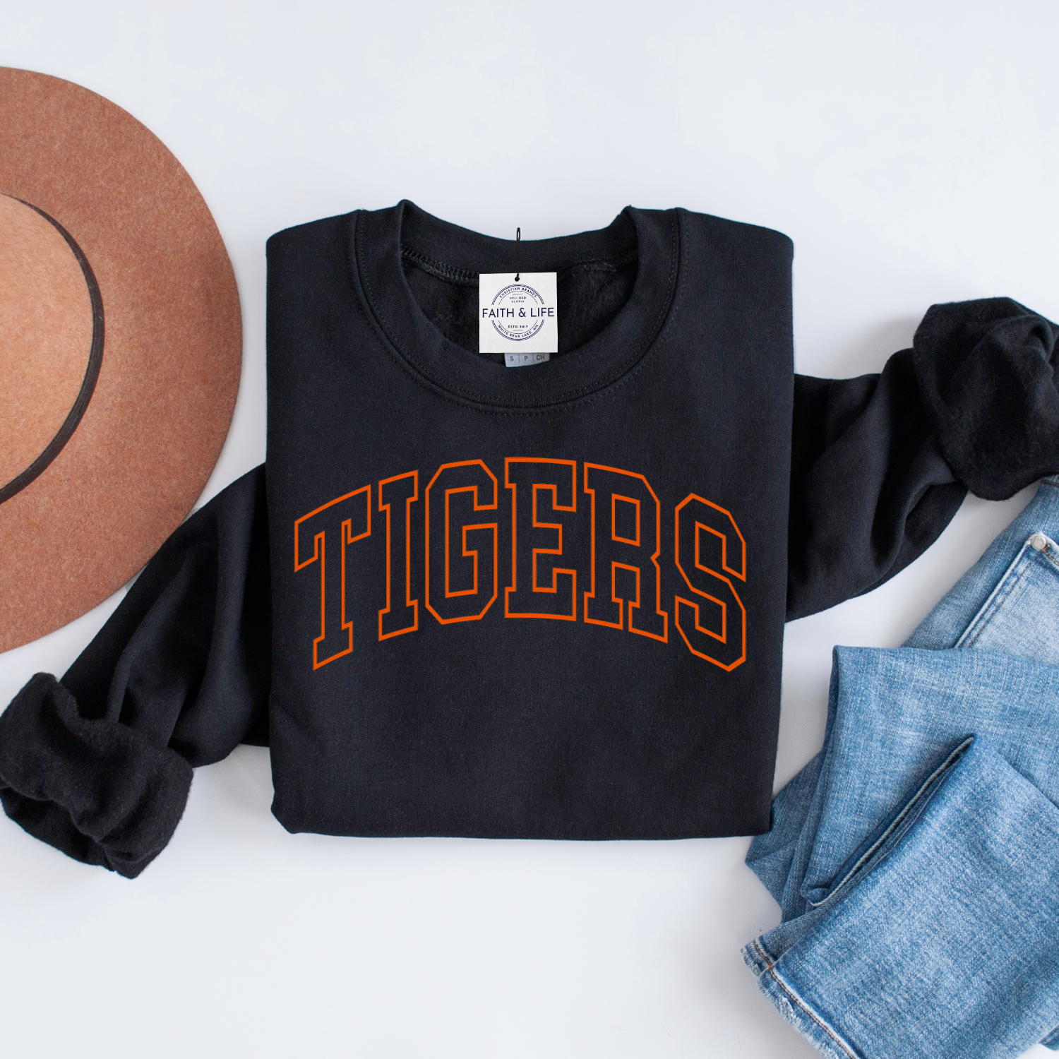 Faith & Life Christian Brands - Wholesale Graphic Sweatshirt - Women's - Custom Shop Name Varsity Letter Local Spirit Sweatshirt19