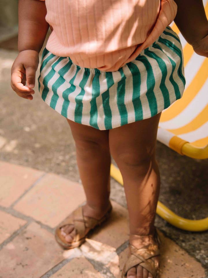 Bombacho unisex verde con rayas tipo capri para venta al por mayor de Studio Bohème Paris