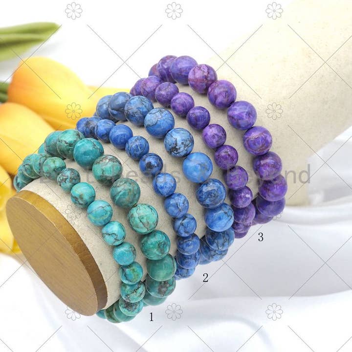 Natural African Turquoise Stretchy Bracele, Sku#EF81 for wholesale by BestBeads&Beyond