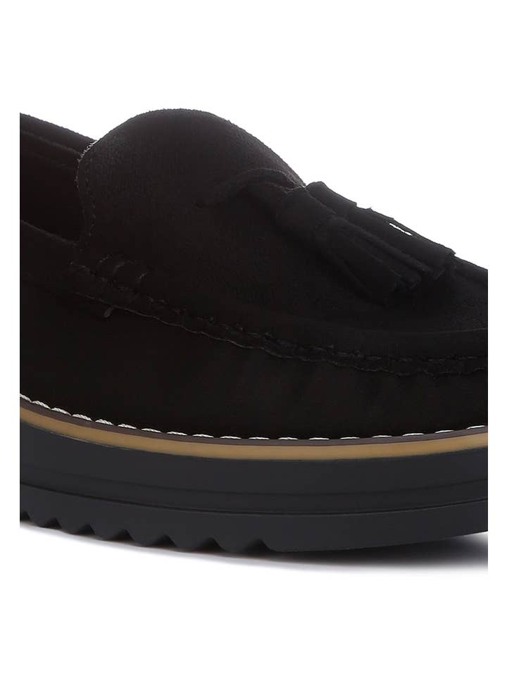 Rag Company – wholesale Flats/Loafers - Women’s – Daiki Platform Lug Sole Tassel Loafers1