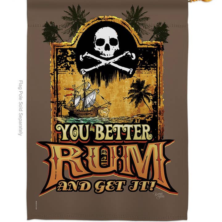 Two Group Flag Co - Wholesale Vlag - Je kunt beter Rum & Get It Coastal Pirate Cocktail Decor Vlag