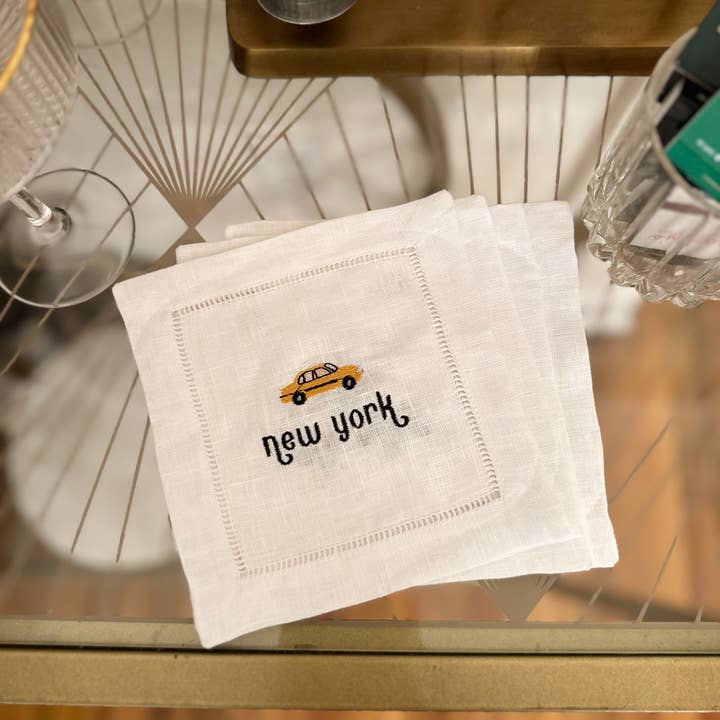 Winston & Waverly – wholesale Dinner & cloth napkin – Welcome to New York Embroidered Cocktail Napkin Set of 42