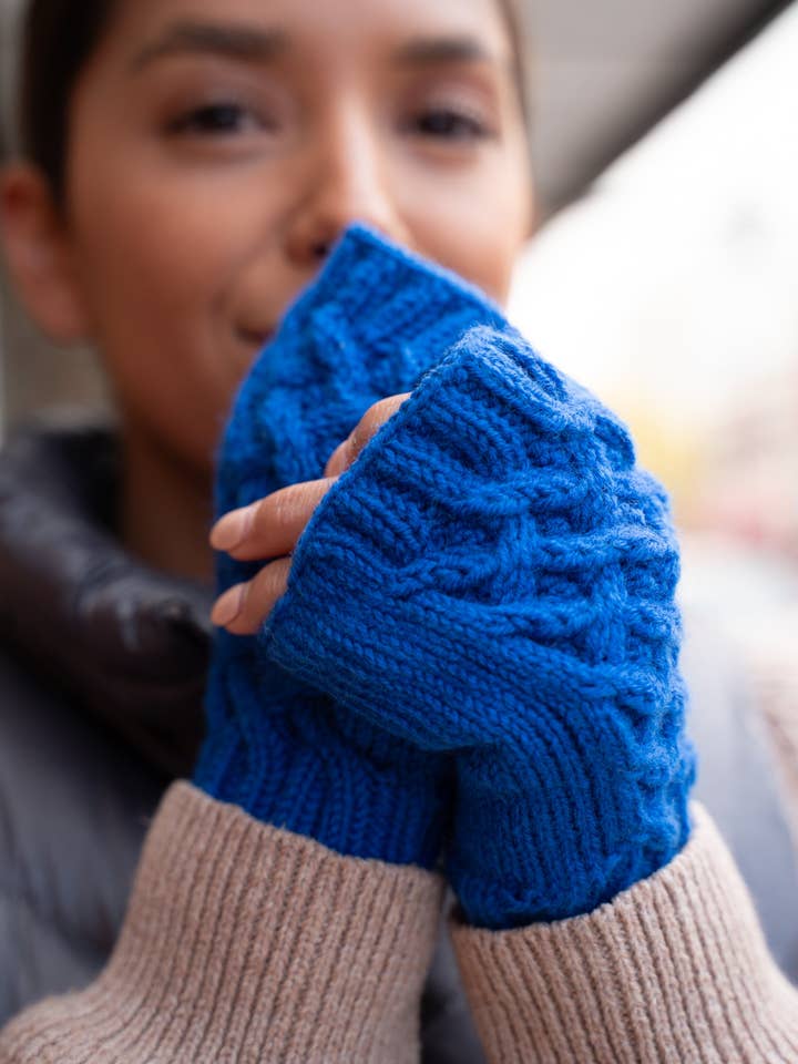 Cable-Knit Fingerless Gloves for wholesale by Bought Beautifully