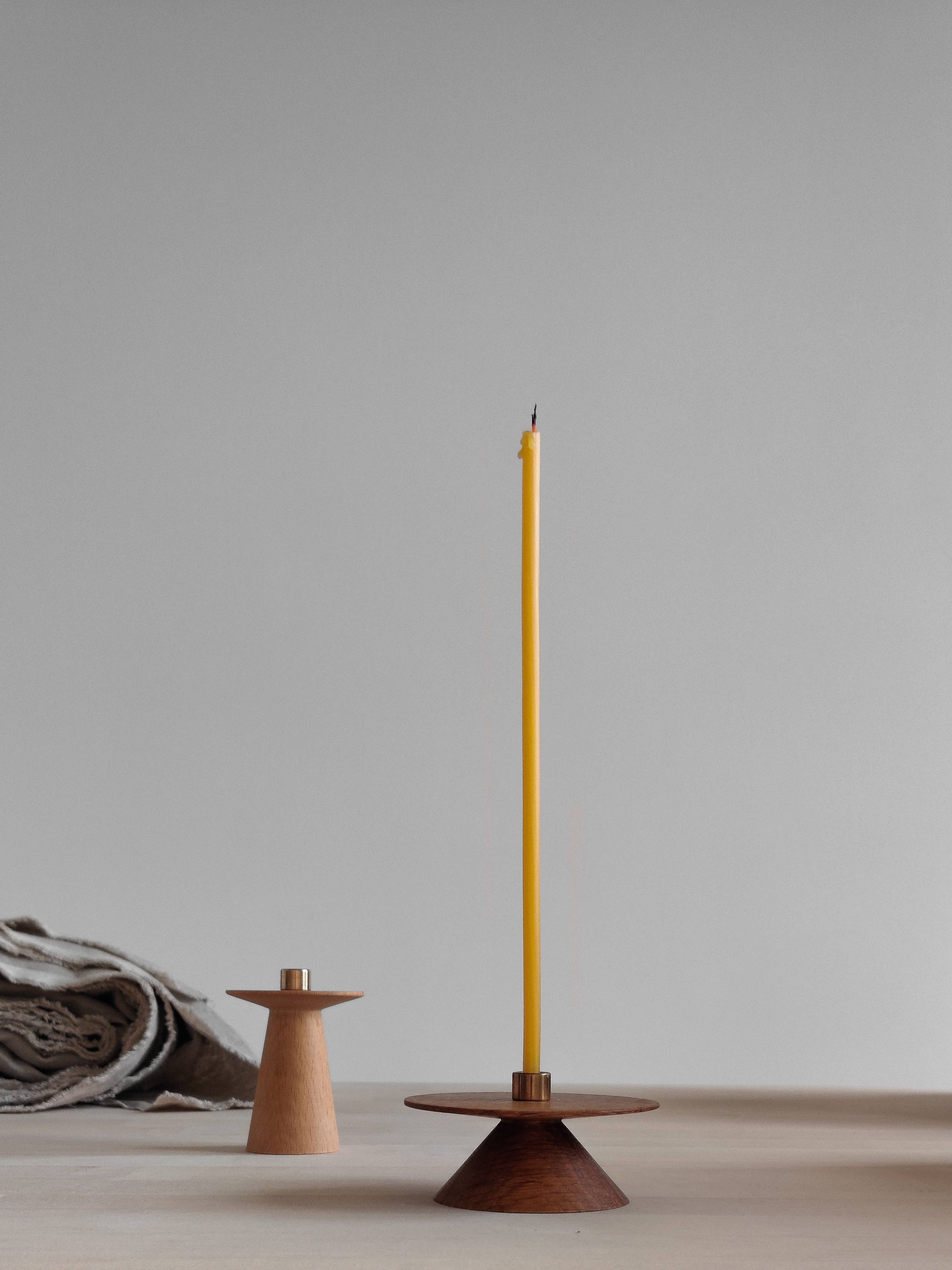 korys - Wholesale Candle Holder - Oiled oak candle holder / 2 pcs6