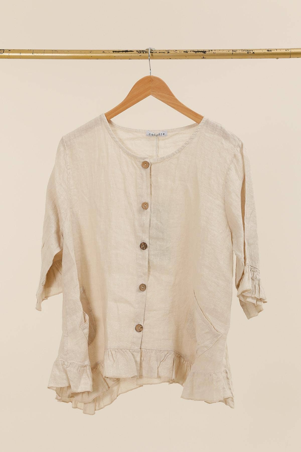 la maison des fibres naturelles - Wholesale Varsity/Baseball Jacket - Women's - Buttoned jacket 100% linen 16349