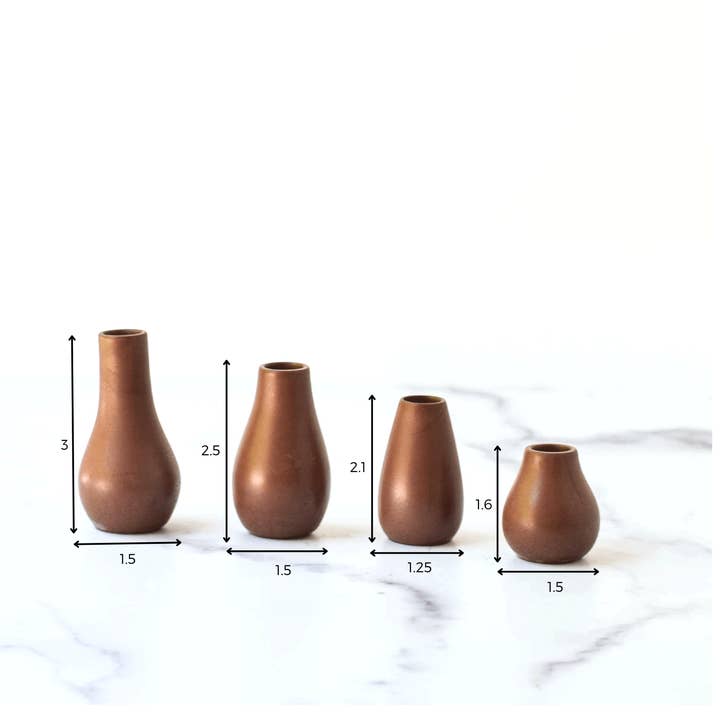 Cedar & Stone Garden – wholesale Vase – Set of 4 Miniature Bud Vases6