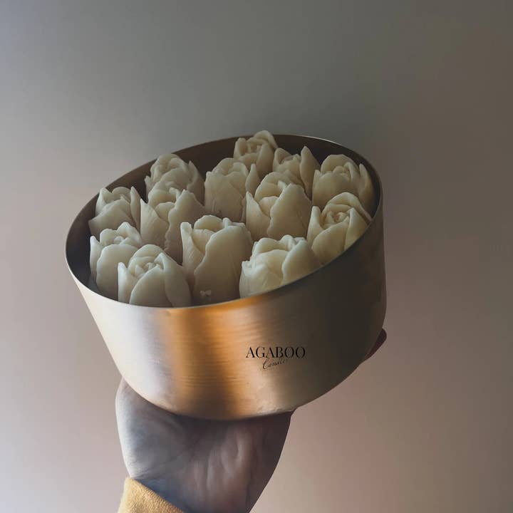 Agaboo Candle - Wholesale Novelty Candle - Huge 40oz Floral Vase Candle with tulips 40 oz - Container12