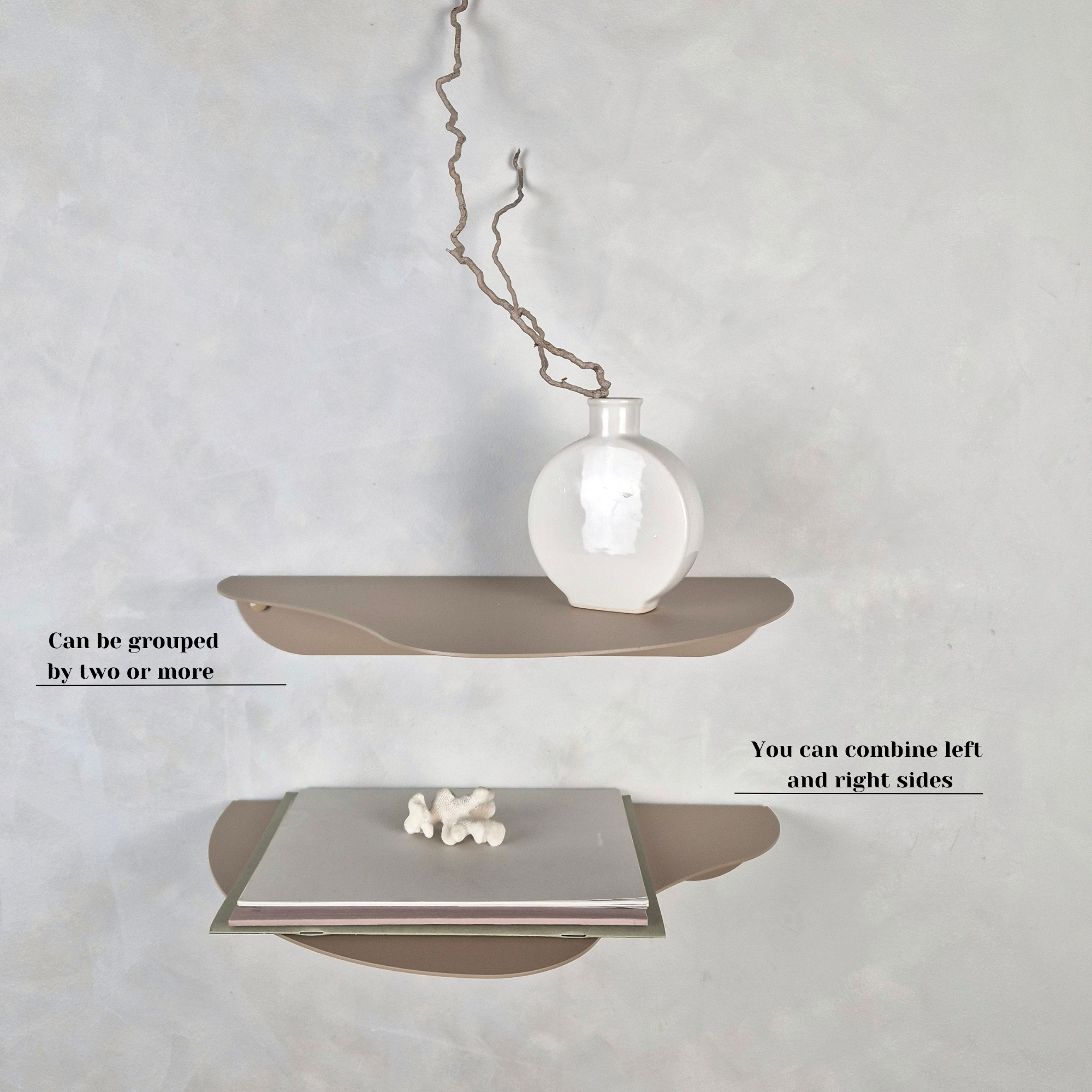 NAMUOS - Venta al por mayor Estante de pared - Estante de pared metálico MOSS I en blanco, negro o beige7