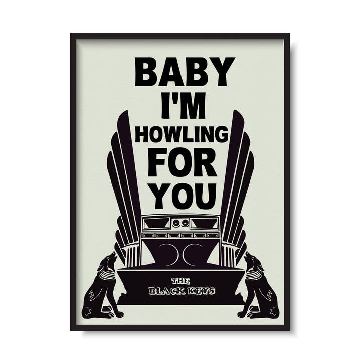 Baby I'm Howling for You Music Print for wholesale by Twisted Rebel Designs