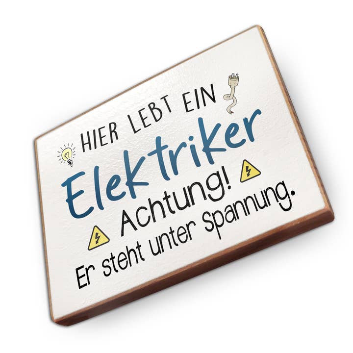 Beech Wood Refrigerator Magnet - Electrician for wholesale by wammi