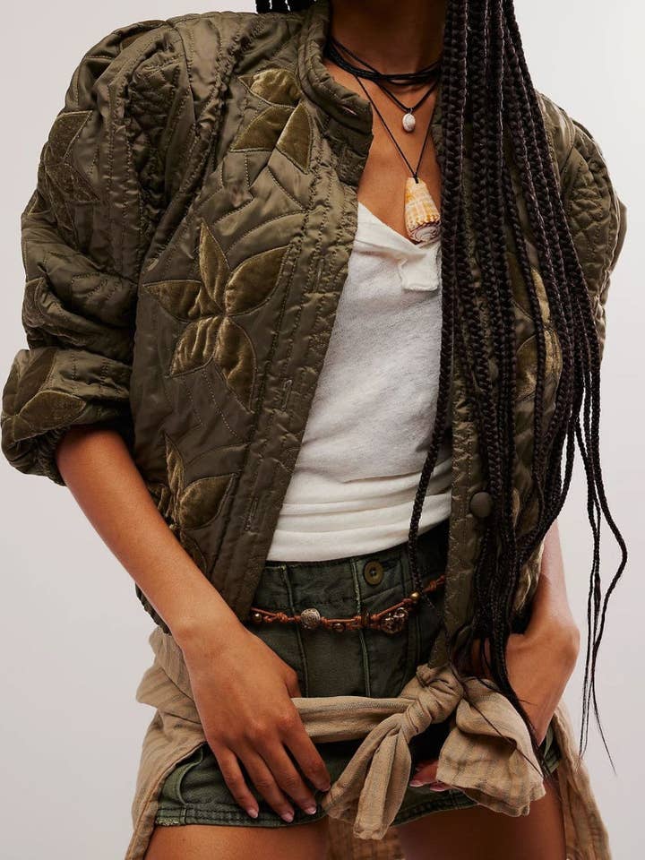 DE VAVE - Wholesale Jacket - Women's - Quilted Jacket with Floral Applique5