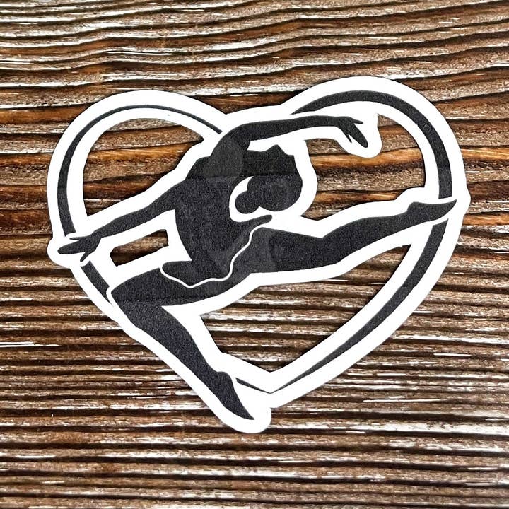 Gymnastique Cœur, Autocollant Vinyle Découpé, Résistant à l'Eau, Danseur Rythmique, Maman de Gym | Autocollant ou Aimant pour la vente par Handmade by Marlayna