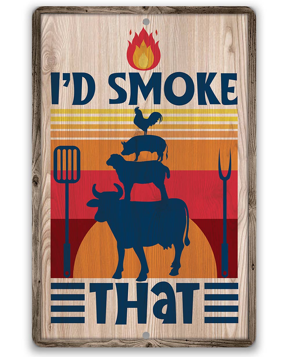 Lone Star Art Metal Signs - Wholesale Sign - I'd Smoke that BBQ Sign5