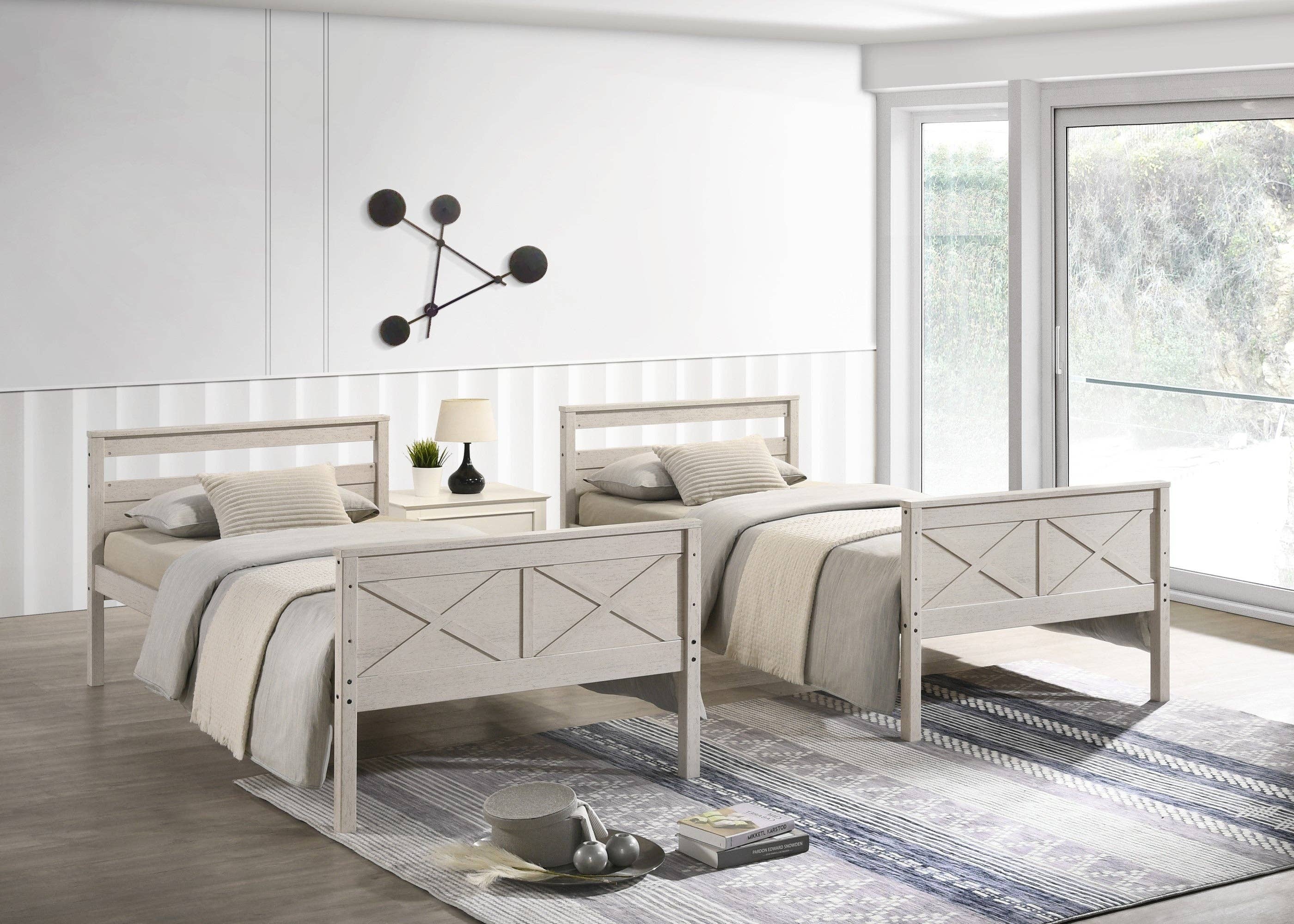 Home Design - Wholesale Bed - Home Design Exeter Twin Over Twin Solid Wood Standard Bunk Bed Frame4