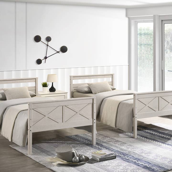 Home Design - Wholesale Bed - Home Design Exeter Twin Over Twin Solid Wood Standard Bunk Bed Frame4