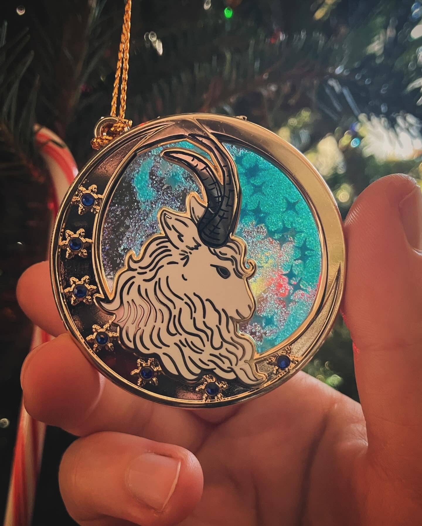 The Pickety Witch - Wholesale Ornament - Winter Guardian - Yule Goat Snow Globe Ornament5