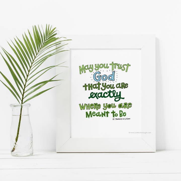 Keep the Faith Saint Terese of Lisieux quote wall art print for wholesale by Whimsy Studios