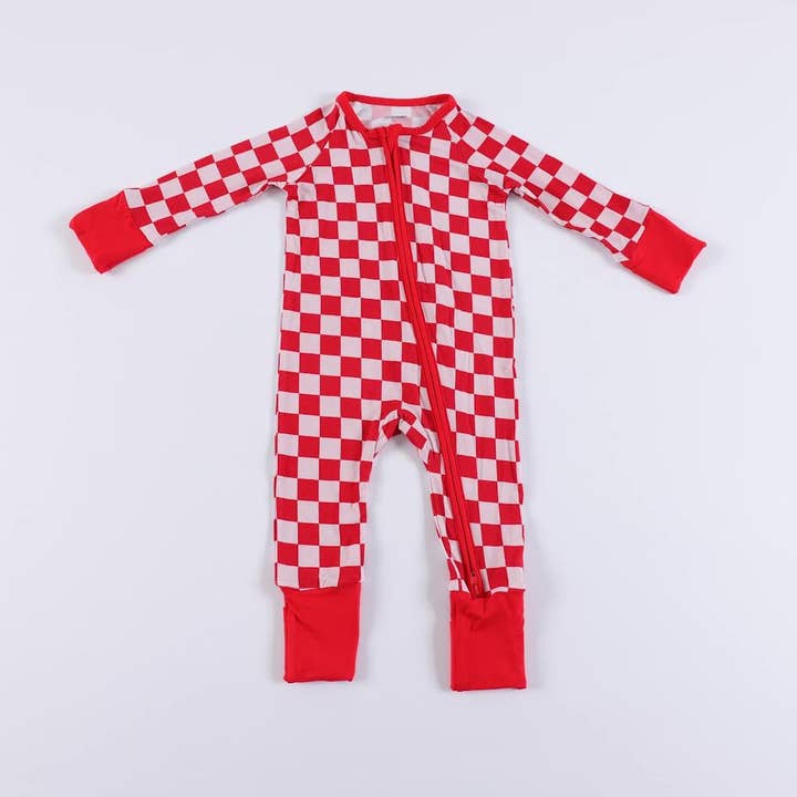 Valentine-rutig konvertibel onesie för wholesale av Valley Babes Bamboo
