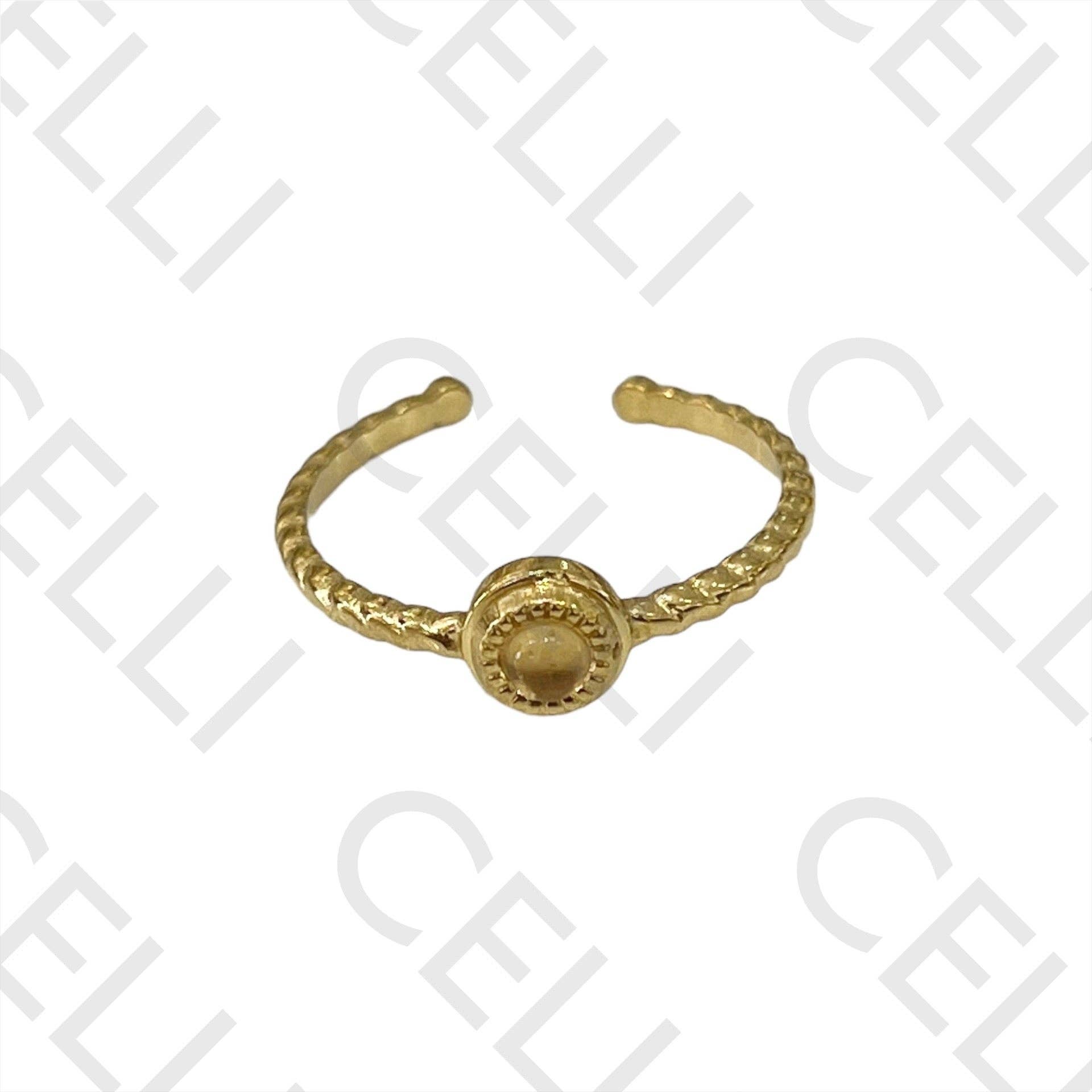 Celli Biju - Wholesale Band/Stacked Ring - Steel Ring - with natural stone4